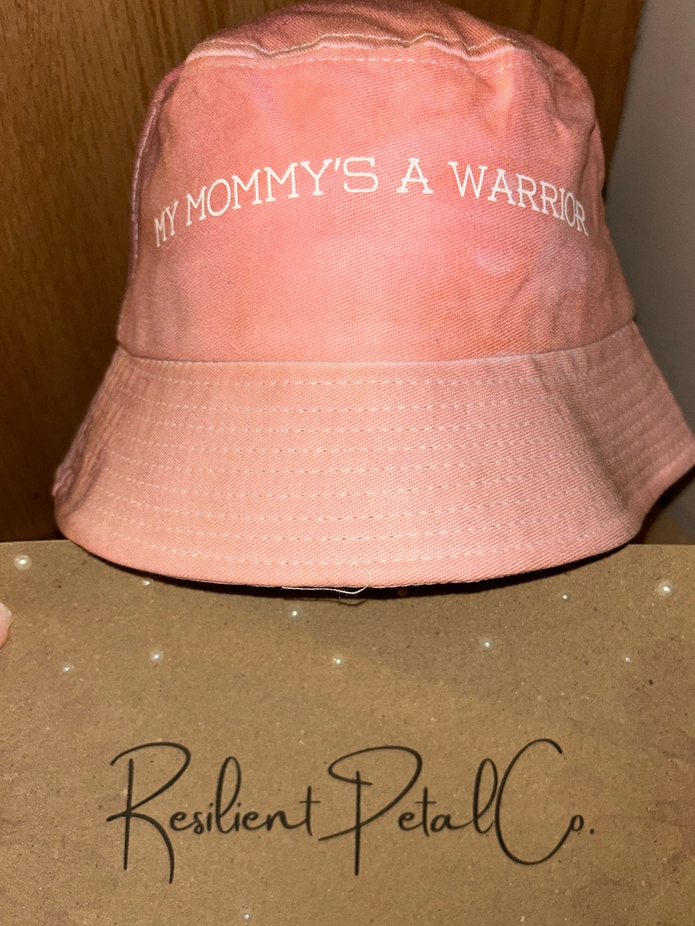 Pink "My Mommy's A Warrior" Bucket Hat